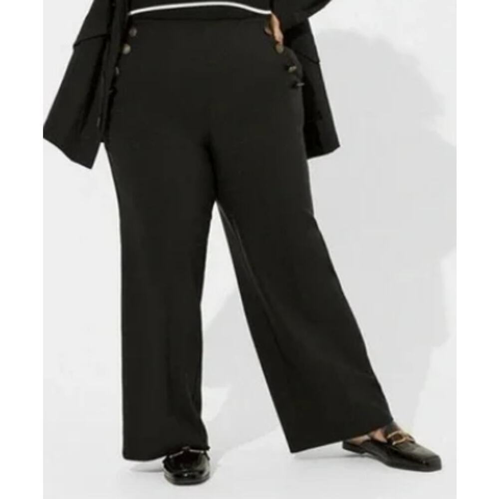 NWT Torrid Wide Leg Sharkskin HR Retro Chic Nautical Pant‎  SZ 24